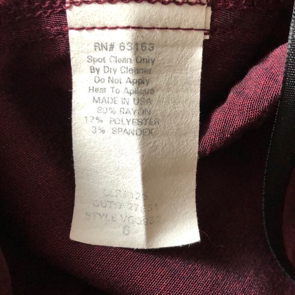 Burgundy strapless dress size 6 CDC Petites Caren - Picture 7 of 11